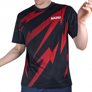 maillottennis d etable pour les styles de jeu dominanats, maillot agressif rouge et noir de la marque naiko