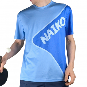 maillot de tennis de table spécial entrainement bleu pastel motif étoile logo naiko