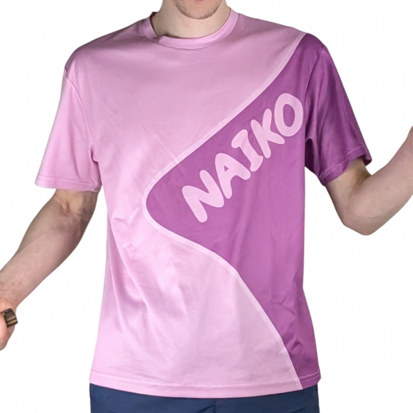 maillot de tennis de table spécial entrainement logo étoile couleur rose pastel